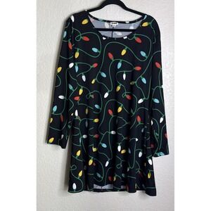 Tipsy‎ Elves Womens 3X Twinkle Light Dress Holiday Party Cute Going Out Midi